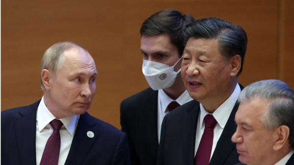 2022年9月16日，习近平与普京会晤。