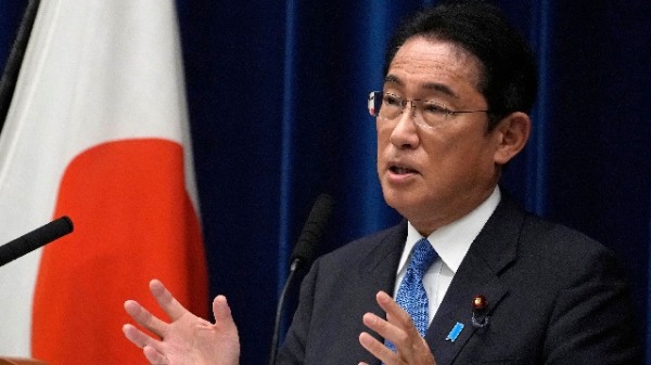 2022年8月31日，日本首相岸田文雄在东京首相官邸举行的新闻发布会上发表讲话。