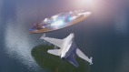 夜間空戰UFO與戰鬥機的纏鬥(圖)