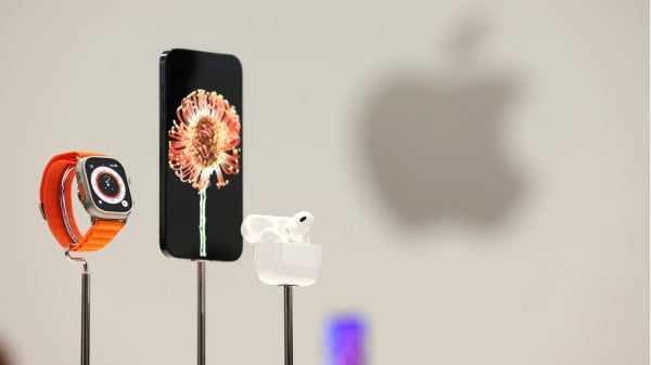 2022年9月7日，苹果公司在年度活动上发布新iPhone14系列手机、新智能手表等新品。（Justin Sullivan/Getty Images）(16:9)