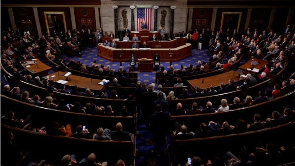 2023年1月7日，美国国会众议院选出了新议长麦卡锡，图为他当选后致辞。（Chip Somodevilla/Getty Images）(16:9)