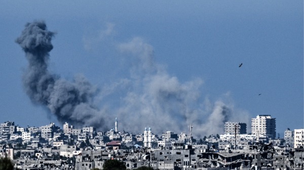 10月21日，以色列持續轟炸哈馬斯控制的加沙地帶。