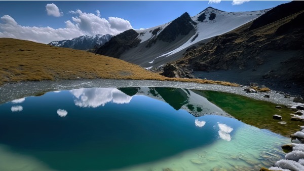 鲁普昆德湖 湖泊 冰川 冰山 喜马拉雅山脉 567982445
