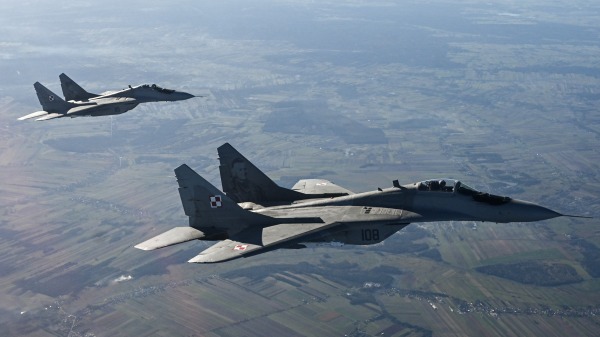 2022年10月12日，波兰空军米格-29战机参加北约军事演习。