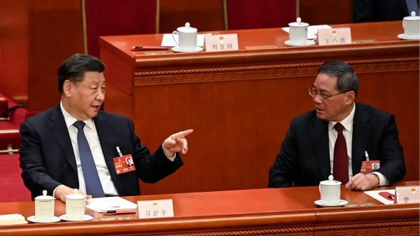 李强出任国务院总理一职后频繁向习近平表忠。（图片来源：GREG BAKER/POOL/AFP /Getty Images）