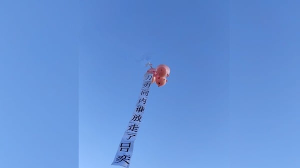 又掀气球运动河南村镇银行受害者拿不回存款再抗议(组图)