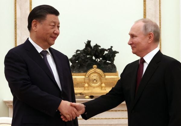2023年3月20日，普京在克里姆林宮會晤習近平。