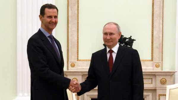 2023年3月15日，俄罗斯总统普京在克里姆林宫会见叙利亚总统阿萨德。