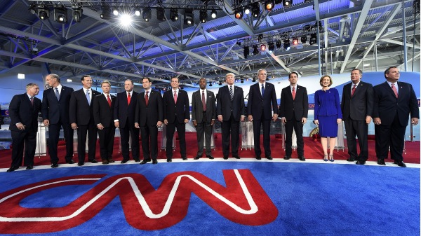 2015年9月16日，美国加州里根总统图书馆举行的共和党总统辩论。（ROBYN BECK/AFP via Getty Images）