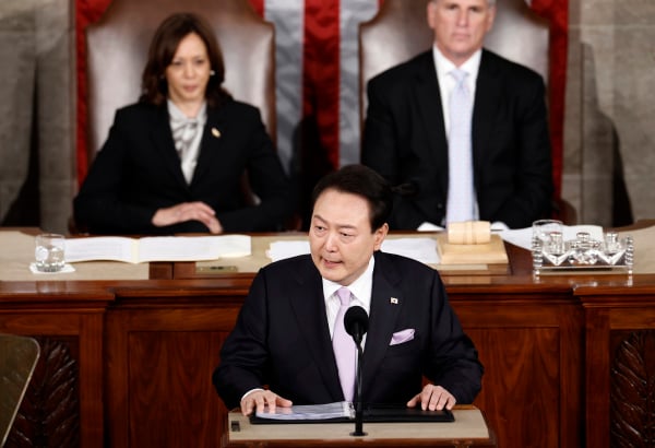 韩国总统尹锡悦美国国会演讲