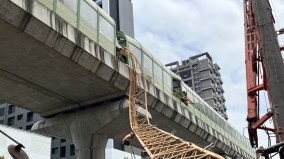 台中捷运遭吊车砸中“1死8伤”事故原因曝光(视频)