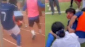 傳四川大學足球賽場打架球員被踩臉鮮血滿面(組圖)
