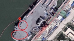 福建号航母甲板现2条裂缝谷歌地图拍到了(图)