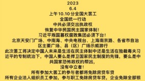 傳「大陸新政府」呼籲：6.4中國統一大罷工(組圖)