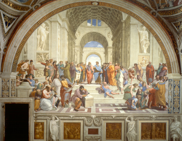 意大利文艺复兴艺术家拉斐尔创作的《雅典学院》