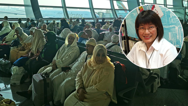 香港专栏作家屈颖妍（小图）上传一张去摩洛哥旅行的照片（大图），并借此撰文唱好“东升西降”这个主旋律。（图片来源：合成图）
