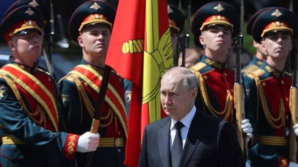 6月22日，俄羅斯總統普京參加在莫斯科舉行的1941年德國納粹入侵週年紀念活動。