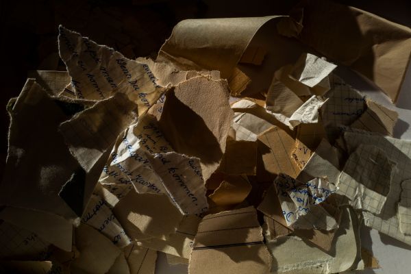 柏林圍牆倒榻後，許多告密檔案已被撕成碎片。