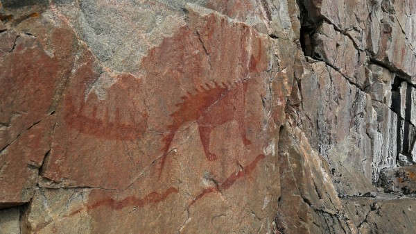 米希佩舒 水下豹 原住民 傳說 加拿大 壁畫 遺跡  70135481