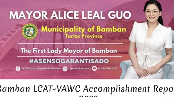菲律賓班班市（Bamban）的政府官網上，市長郭華萍的宣傳照。