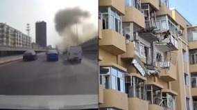 黑龙江居民楼突发爆炸多家阳台被炸飞(图)