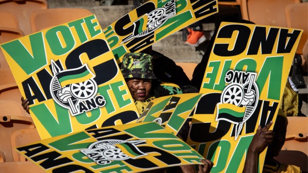2024年5月25日，南非非國大在約翰內斯堡（Johannesburg）FNB體育場舉行集會。