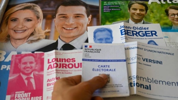 法国大选2024，玛丽莲勒庞（Marine Le Pen）领导的反移民、疑欧政党一直在民意调查中领先。