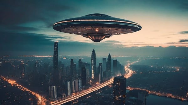 集体看见UFO在运输机上盘旋许久(图)
