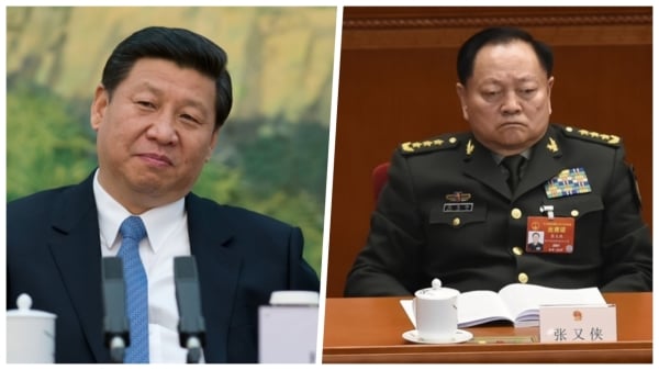 圖為中共領導人習近平（左）和中共中央軍委副主席張又俠（右）。（看中國合成圖）